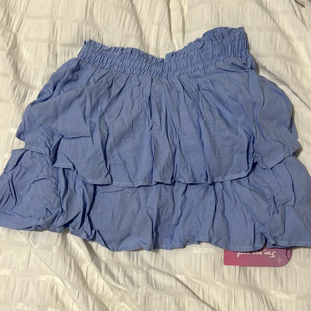 Blue ruffle skirt